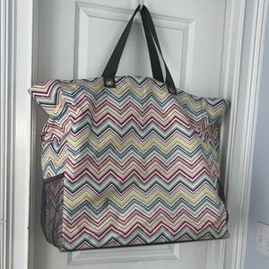Thirty-One Multicolor Chevron Tote Bag